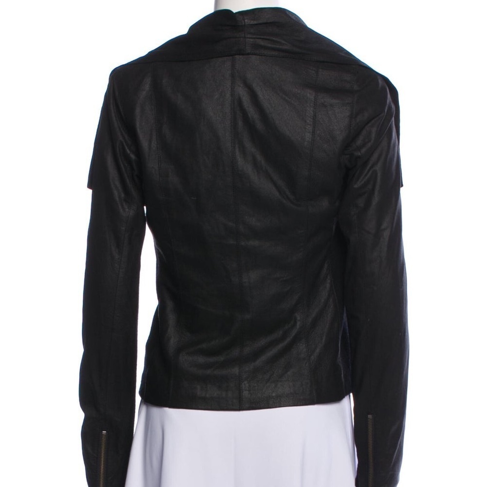 Vince Black Leather Biker Jacket - Picture 3 of 8